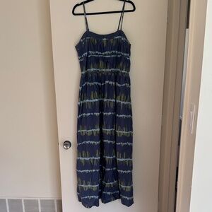 Richer Poorer Navy Maxi Dress with Green and Light Blue Stripes